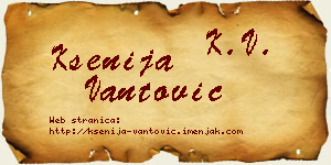 Ksenija Vantović vizit kartica